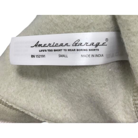 American Garage Oversized Sage Green Short Sleeve Fleece Sweatshirt Small NWOT - Picture 5 of 7